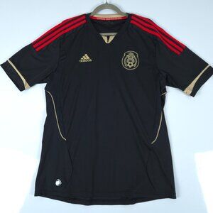 Adidas Mexico Soccer Jersey Black Red ClimaCool Mens